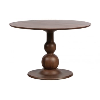 Mione - Table à manger ronde 120cm vintage en bois
