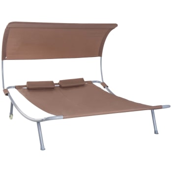 Bain de soleil 2 places design contemporain marron foncé