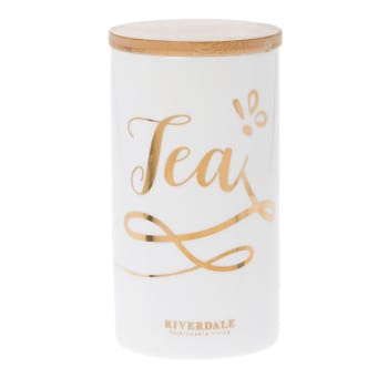 TEA - Pot pour le thé en céramique et bois H18cm