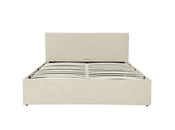 EDGAR - Cadre de lit avec sommier relevable à latte - Beige - 160 cm