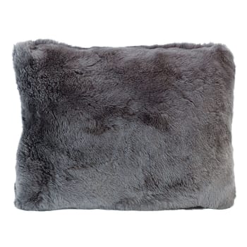 REX - Coussin en rex rabbit gris 30x40cm