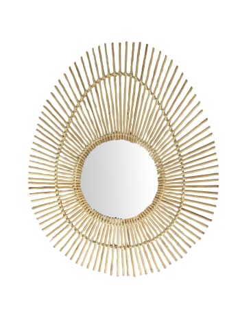 Coba - Miroir ovale en bambou h60cm