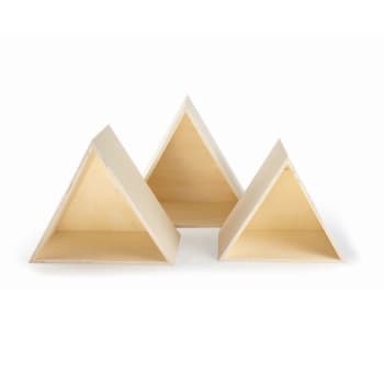TRIANGLE - 3 étagères triangles en bois