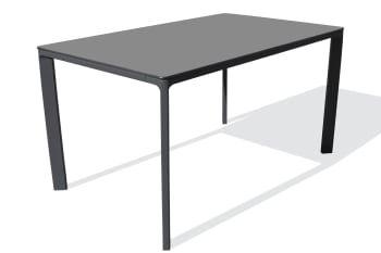 Meet - Table de jardin 6 pl en aluminium laqué et peinture Epoxy anthracite