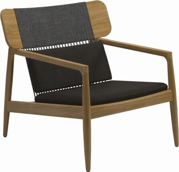 ARCHI LOUNGE - Chaise en corde granite et teck