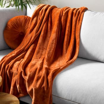 HARVEY - Plaid orange fleece 150x200 cm uni