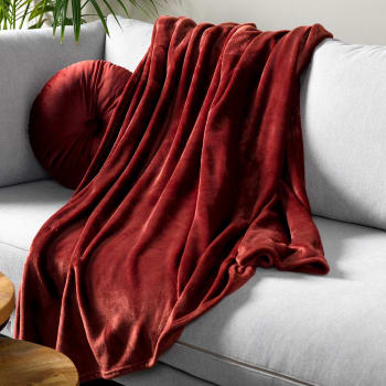 Harvey - Plaid rouge fleece 150x200 cm uni