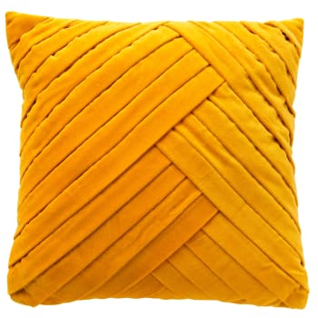 GIDI - Coussin - jaune en velours 45x45 cm uni