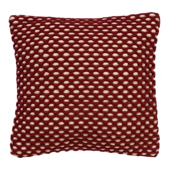 DENLEY - Coussin - rouge doux 45x45 cm avec un motif à carreaux
