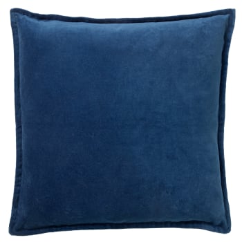 CAITH - Coussin - bleu en velours 50x50 cm uni