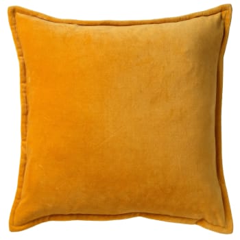 CAITH - Coussin - jaune en velours 50x50 cm uni