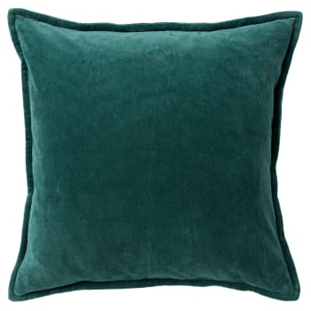 CAITH - Coussin - vert en velours 50x50 cm uni