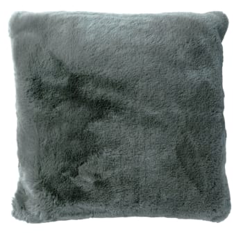 ZAYA - Coussin - gris fausse fourrure 45x45 cm uni
