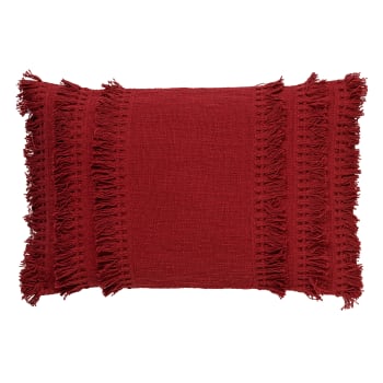 FARA - Coussin - rouge en coton 40x60 cm uni
