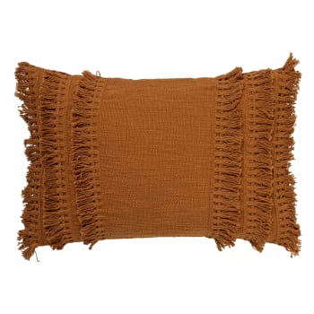 FARA - Coussin - marron en coton 40x60 cm uni