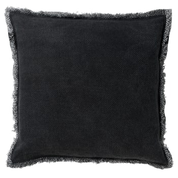 BURTO - Housse de coussin noir en coton-45x45 cm uni
