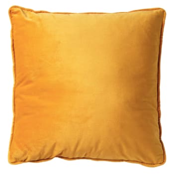 FINN - Housse de coussin jaune en velours-60x60 cm uni