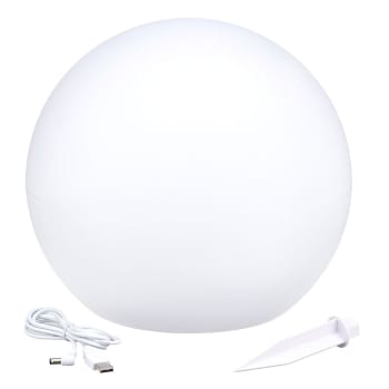 Solsty - Boule lumineuse solaire Polyéthylène Blanc ∅30cm