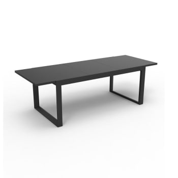 Santorin - Table de jardin extensible aluminium et verre 8 places gris anthracite