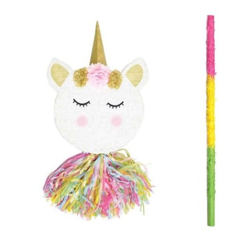 LICORNE - Piñata tête de licorne + bâton