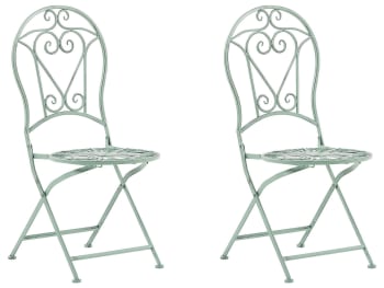 Trento - Conjunto de 2 sillas de balcón verde