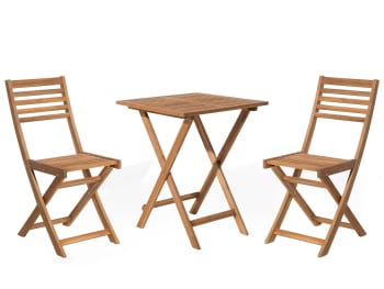 SWEEEK Table en bois 180cm avec 2 bancs – BAYONNE – Esprit