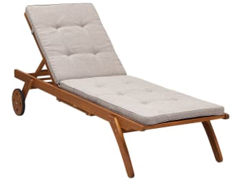 Cesana - Chaise longue en bois solide bois clair