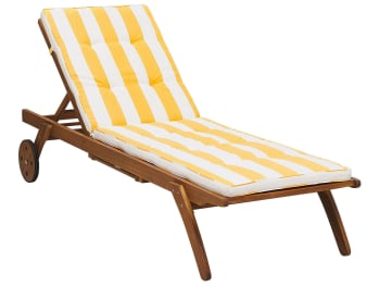 Cesana - Chaise longue en bois solide bois clair