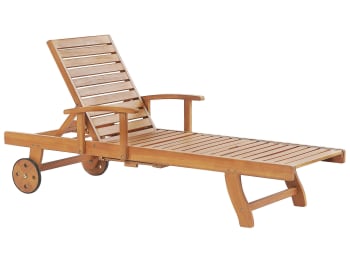 Java - Chaise longue en bois naturel
