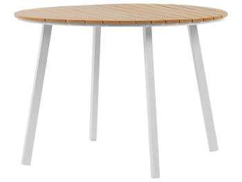 Cavoli - Mesa de jardín 4 personas en madera plástica madera clara