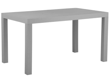 Fossano - Tavolo da giardino in rattan sintetico 140 x 80 cm grigio chiaro