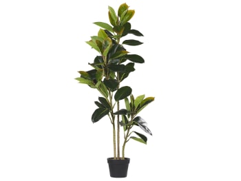 Ficus elastica - Plante artificielle figuier 134 cm avec pot