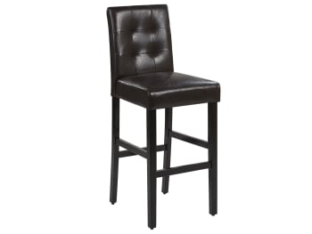 Madison - Chaise de bar en cuir brun