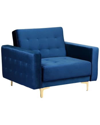 Aberdeen - Fauteuil Velours Bleu marine