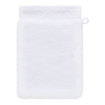 Caresse - Gant de toilette en coton blanc 15 x 22