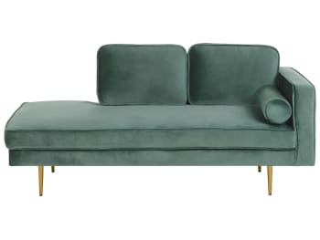 Miramas - Chaise longue velluto verde menta destra