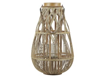 Tonga - Lanterne en bois clair 56 cm