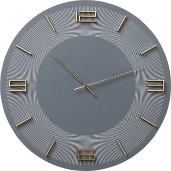 Leonardo - Wanduhr aus Holz und Aluminium, gold und grau, D49cm