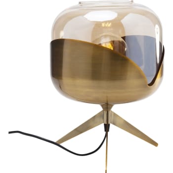 Goblet ball - Lámpara mesa acero dorado y vidrio