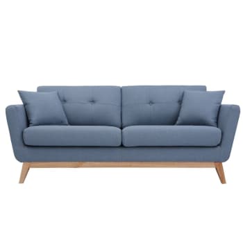 Hoga - Divano scandinavo 3 posti blu pastello