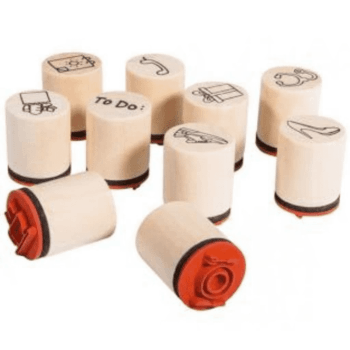 BULLET JOURNAL - Kit de mini tampons en bois D2-2,5cm
