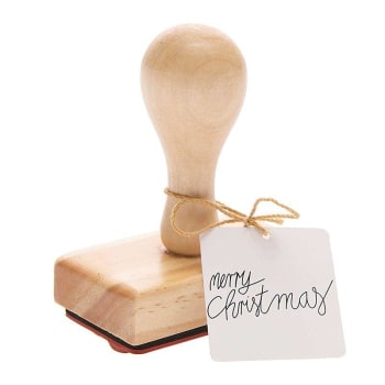 CHRISTMAS - Merry Christmas timbro di legno