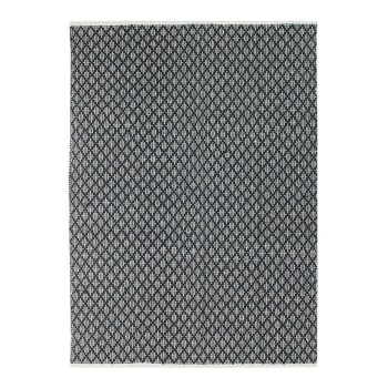 Terra - Tapis 100% coton blanc/écru-noir 190x290