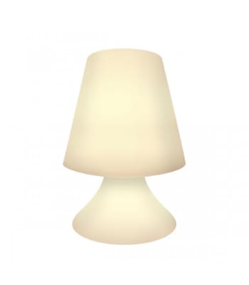 Lámpara exterior de mesa led blanca de Ø 27x38 cm
