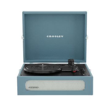 VOYAGEUR - Platine vinyle portable avec Bluetooth bleu ciel