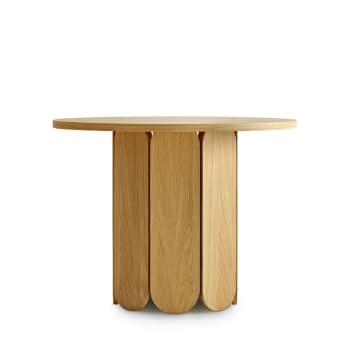 Soft - Table à manger ronde en bois D100cm bois clair