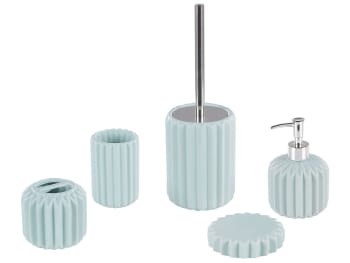 Gorbea - Set de accesorios de baño 5 piezas de cerámica azul