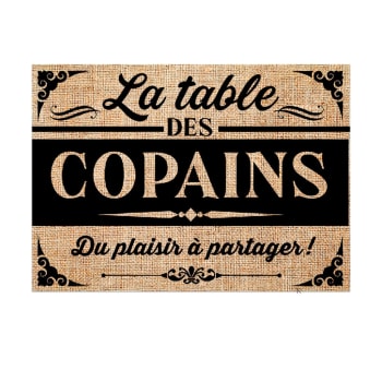 LA TABLE DES COPAINS - Set de table en toile de jute 42x29,5