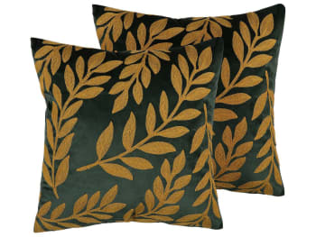 Mistletoe - Lot de 2 coussin décoratifs en tissu vert 45x12cm