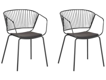 Rigby - Lot de 2 chaises en métal noir